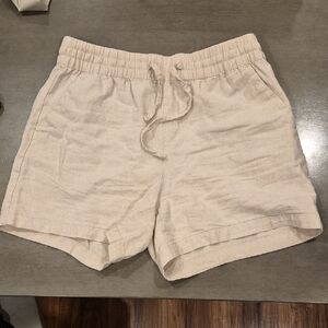 💙Light Beige Women's Drawstring Linen-Blend Shorts